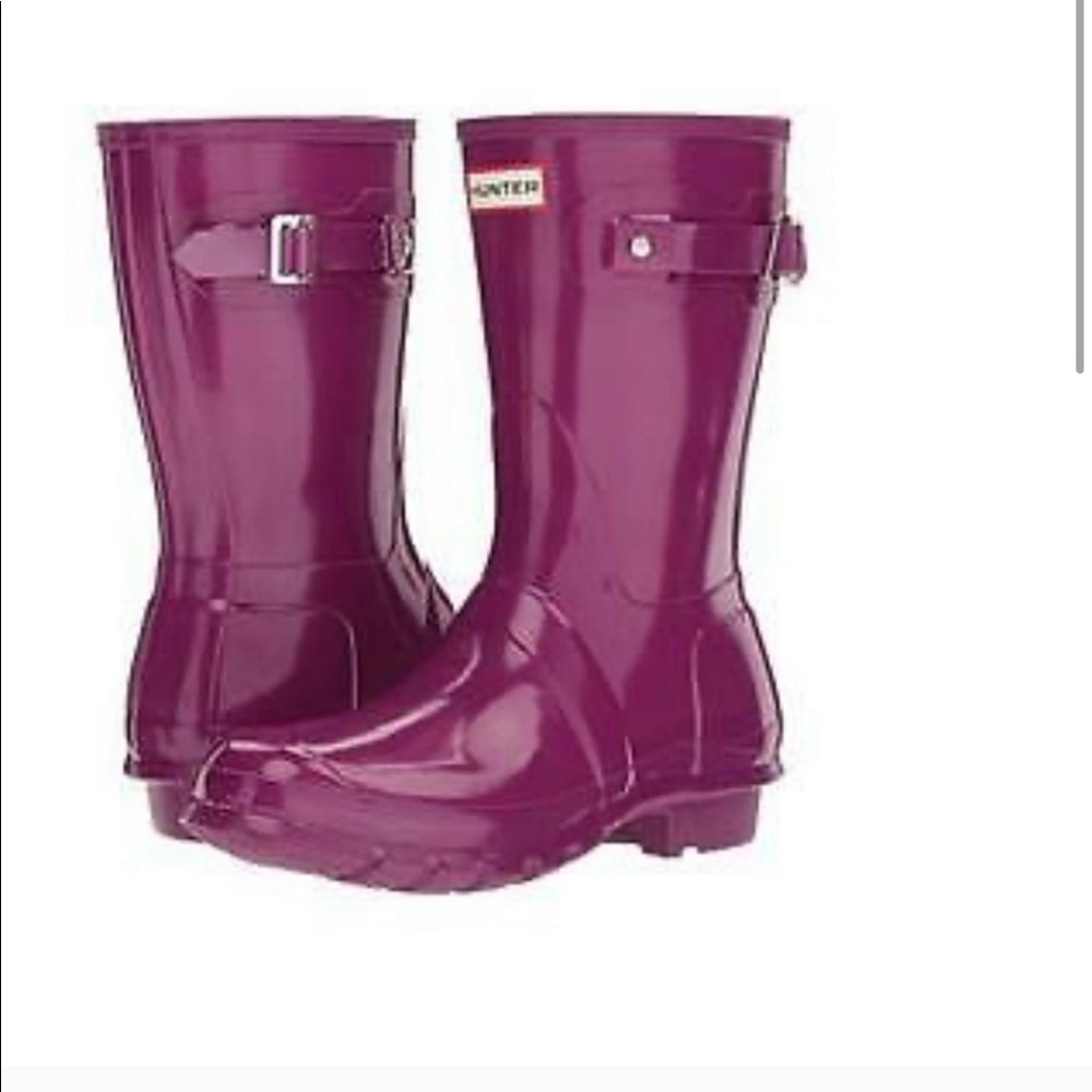 NWB Hunter original short gloss violet rain boots